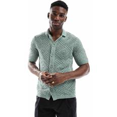 Mesh Shirts Only & Sons Open Knit Shirt Sage Green