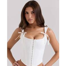 House of CB Kikki Stretch Cotton Corset Top - White