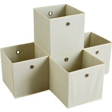 Cream Fabric Cube 4 Pack 27 x 27 x 27 cm