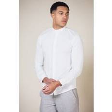 Nines Cotton Long Sleeve Button-Up Shirt - White