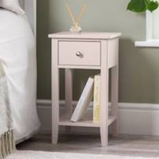Christow Pink Slim Bedroom Nightstand Cabinet Unit 1 Drawer Storage Shelf Bedside Table