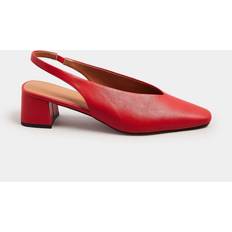 LTS Red Square Slingback Block Heel - Red
