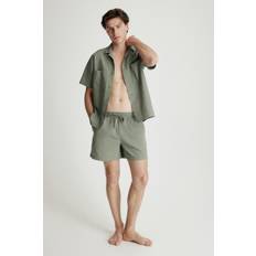 H&M Herr Sovplagg H&M Seersucker Pyjama Shirt And Shorts - Green