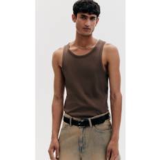 Beige - Men Tank Tops H&M Slim Fit Ribbed Vest Top - Beige