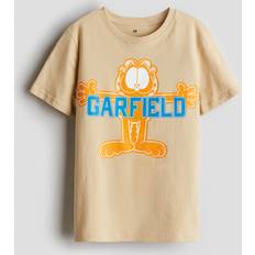 H&M T-shirt Med Tryck - Beige/Garfield
