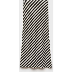 Mango Dam Kjolar Mango Women's Long Striped Knit Skirts - Black
