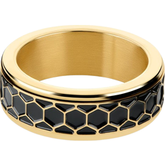 Rustfrit stål - Sort Ringe Seizmont Enthumema Honeycomb Antistress Ring - Gold/Black