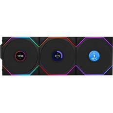 Lian Li Uni Fan TL LCD Wireless 120 Triple Pack Reverse Blade 12RTLLCD1W3B 120mm