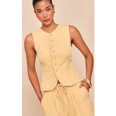 Yellow Vests PrettyLittleThing Tailored Woven Waistcoat - Yellow