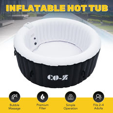 Inflatable Hot Tubs CO-Z Inflatable Hot Tub 6 ft Blow Up with 120 Bubble Jets Black