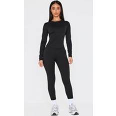 Leggings PrettyLittleThing Petite Black Sculpt High Waist Gym Leggings - Black