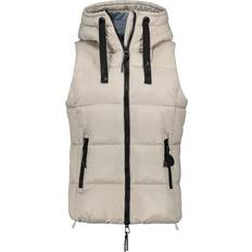 Sublevel Ladies Short Quilted Vest - Beige