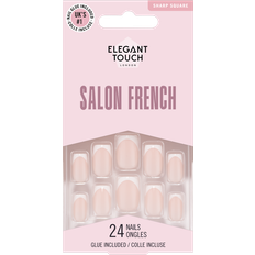 False Nails Elegant Touch Salon French #164 24-pack