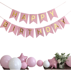 Pink Party Supplies Shein Garlands Happy Birthday Pink