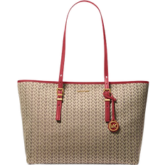 Michael Kors Quinn Large Logo Jacquard Tote Bag - Crimson Multi