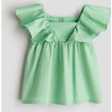 H&M Kjole Med Flæser - Grøn