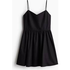 H&M Flared Skirt Cotton Dress - Black