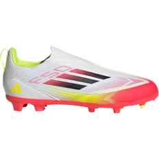 adidas F50 League Laceless Firm Multi-Ground Kids Støvler - Cloud White/Core Black/Solar Yellow
