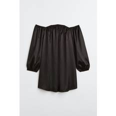 H&M Satin Dresses H&M Off-the-Shoulder Satin Dress - Black