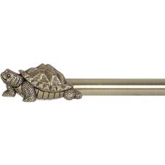 Brass Curtains & Accessories Dunelm Tortoise Extendable Metal Eyelet Curtain Pole - Antique Brass 210cm