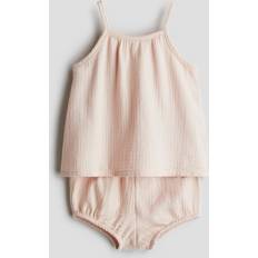Orange Övriga sets H&M Baby 2-Delat Set I Bomullsmuslin - Ljus Dimrosa
