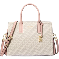 Michael Kors Laila Medium Signature Logo Satchel - Vanilla/Soft Pink
