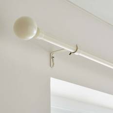 Dunelm Globe Extendable Metal Eyelet Curtain Pole - White 120cm