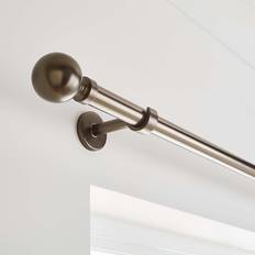 Dunelm Ashton Extendable Metal Eyelet Curtain Pole - Gunmetal 120cm