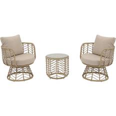 GoodHome Omalos Beige 2 Seater Bistro Set, 1 Table incl. 2 Chairs