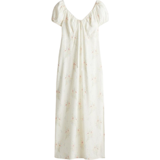 H&M Tie-Detail Maxi Dress - Cream/Floral