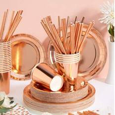 Shein Rose Gold Disposable Party Tableware Set