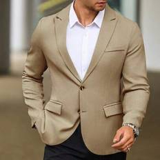 Shein Men's Long Sleeve Mottled Collar Business Casual Blazer - Men