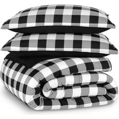 Bare Home Buffalo Plaid Bedspread Black, White (233.7x228.6cm)