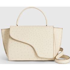 ATP Atelier Arezzo Linen Printed Ostrich Handbag