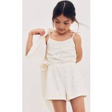 Jumpsuits Children's Clothing H&M Mönstrad Jumpsuit I Frotté - Vit/Blommig
