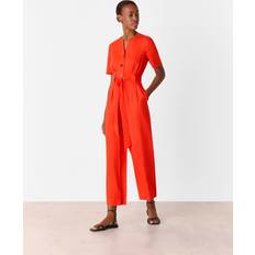 Jumpsuits - Red Jumpsuits & Overalls Whistles Fiona Linen Button Jumpsuit - Red