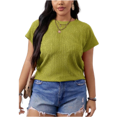 Shein Plus Crew Neck Batwing Sleeve Casual Loose Comfy Blouse