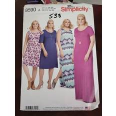 Yarn & Needlework Supplies Simplicity Sewing Pattern 8590 Women's Plus Size Knit Dresses
