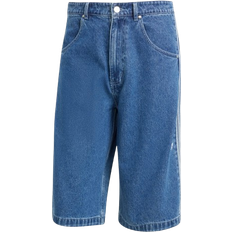 adidas Men Adicolor Denim Firebird Shorts - Medium Blue Denim