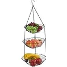 Fruktskålar Relaxdays Hängande Fruktkorg 73 x 28 cm Svart Fruktskål