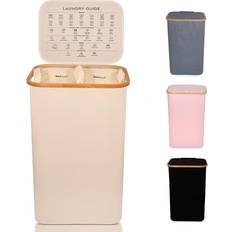 Beige Tvättkorgar Zest Nest Zest 100 L Dubbel Tvättkorg Med Lock