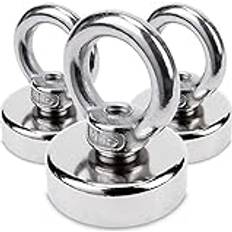 Sensei 3 Stycken Neodymmagnet Ø25 x H32 mm Extra Stark Med Stålstruktur
