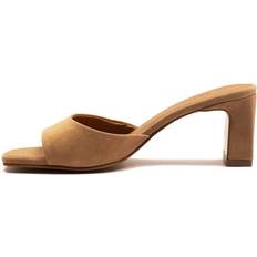 Off The Hook Park Block Heel Suede Leather Heeled Sandals - Beige