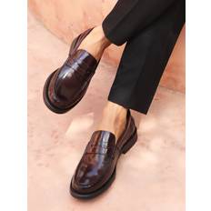 Off The Hook Monro Loafer Formal Casual Slip-On Leather Shoes - Burgundy
