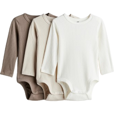 H&M 3-pack Ribbed Bodysuits White