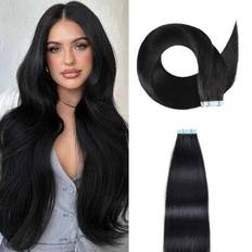 Black Tape Extensions Shein 10 Pack Tape In Hair Extensions 24 Inch