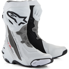 Alpinestars MC-Støvler Supertech R Vented - Hvid/Mid Grå/Sort