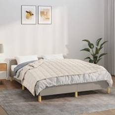 Berkfield Home Weighted Light Cream 140x200 cm Single 10 kg Fabric Weight blanket