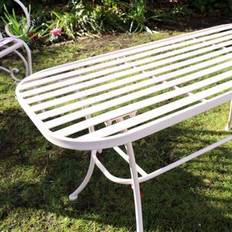 Metal Outdoor Dining Tables Melody Maison Ornate Pink Metal Painted Garden Table 100cm x 50cm