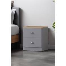 Grey Bedside Tables Fwstyle 2 Drawer Chest Matt Grey Oak Top Bedside Table